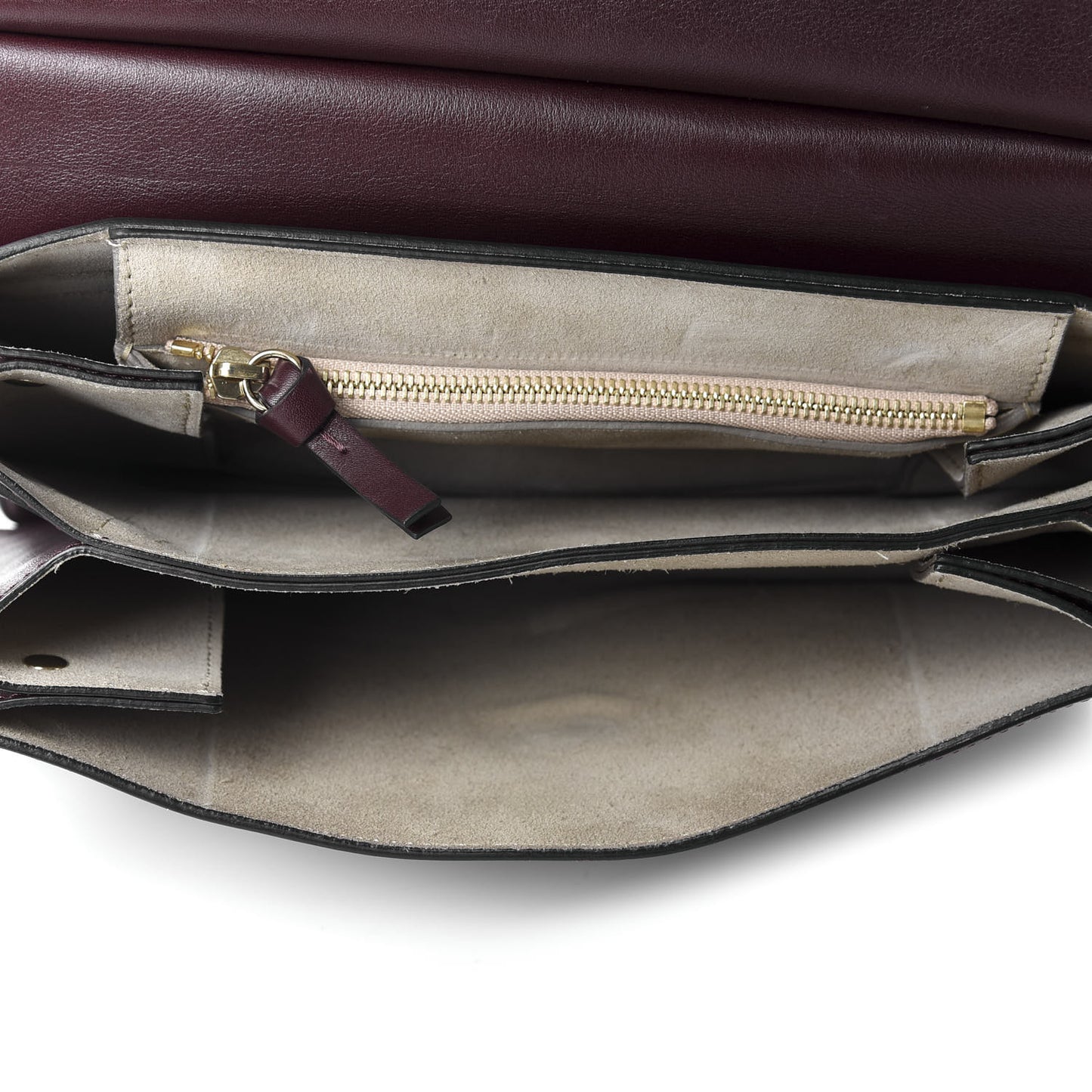 Calfskin Suede Medium Faye Shoulder Bag Plum Purple