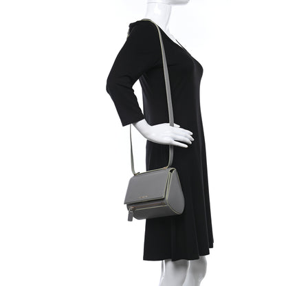 Givenchy Textured Calfskin Mini Pandora Box Chain Crossbody Bag Grey 2 of 16