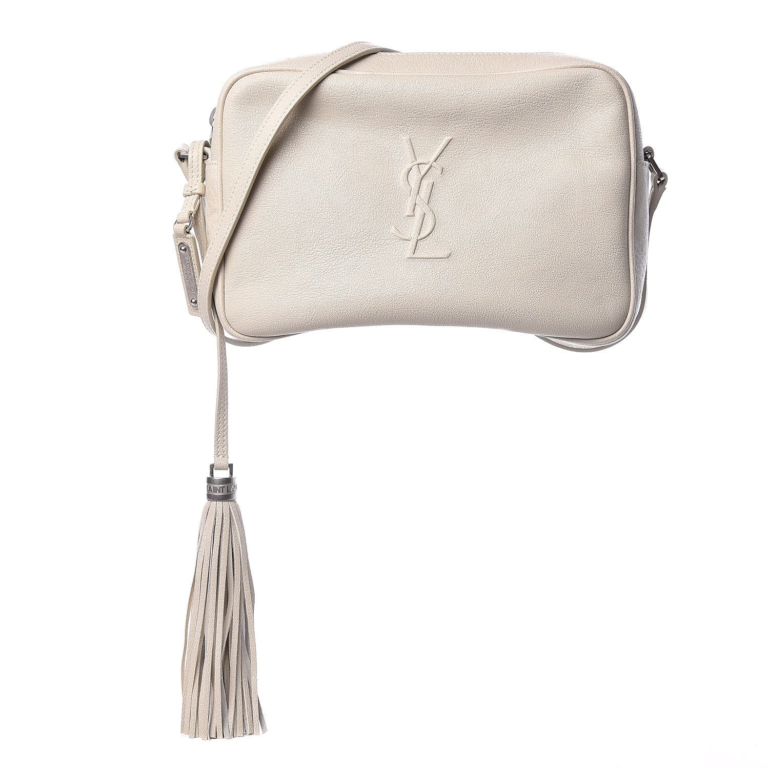 Saint Laurent Lambskin Monogram Small Lou Camera Bag Icy White 1 of 12