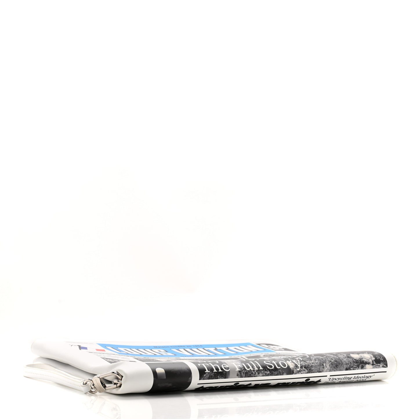 Calfskin Newspaper Print Pouch