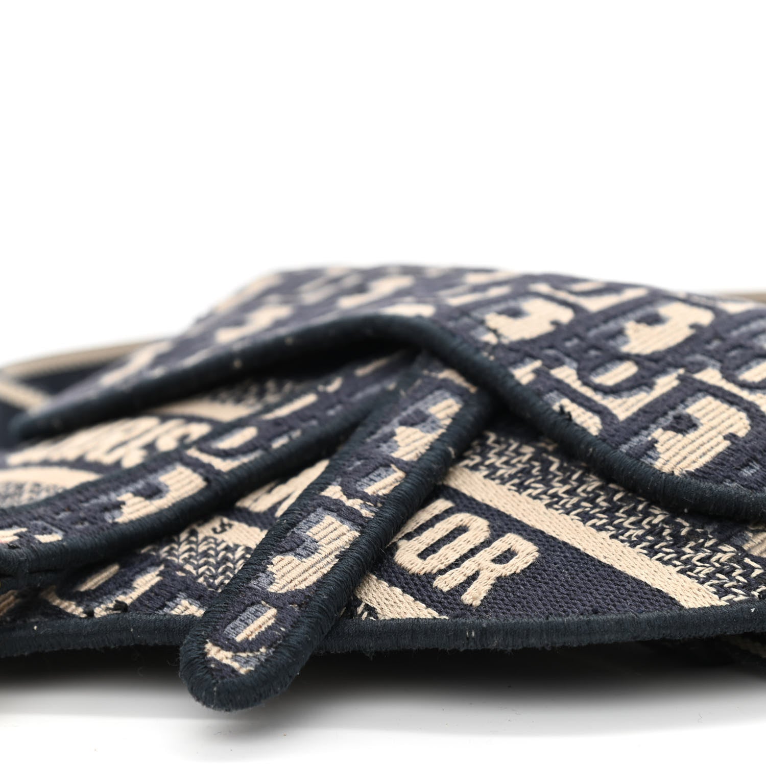 Christian Dior Oblique Embroidered Saddle Belt Pouch Blue 9 of 12