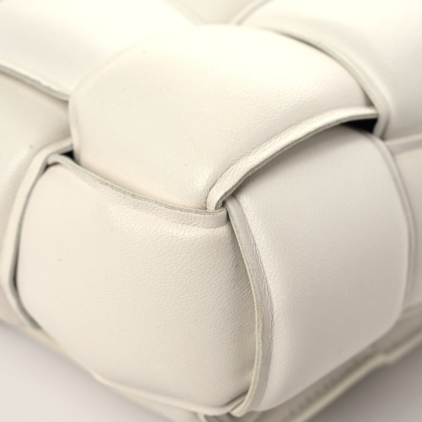 Nappa Maxi Intreccio Padded Cassette Crossbody Bag Chalk