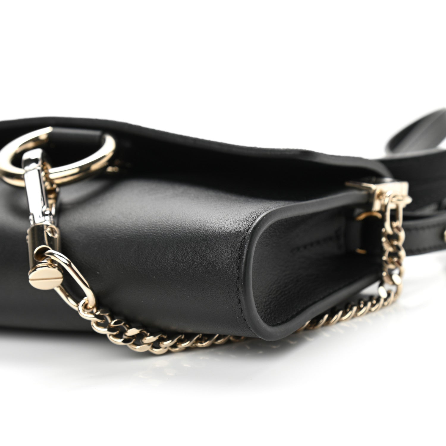 Chloe Suede Calfskin Small Faye Shoulder Bag Black 10 of 11