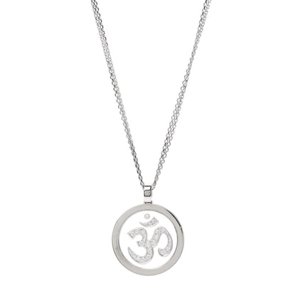 Chopard 18K White Gold Diamond Om Pendant Necklace 1 of 5