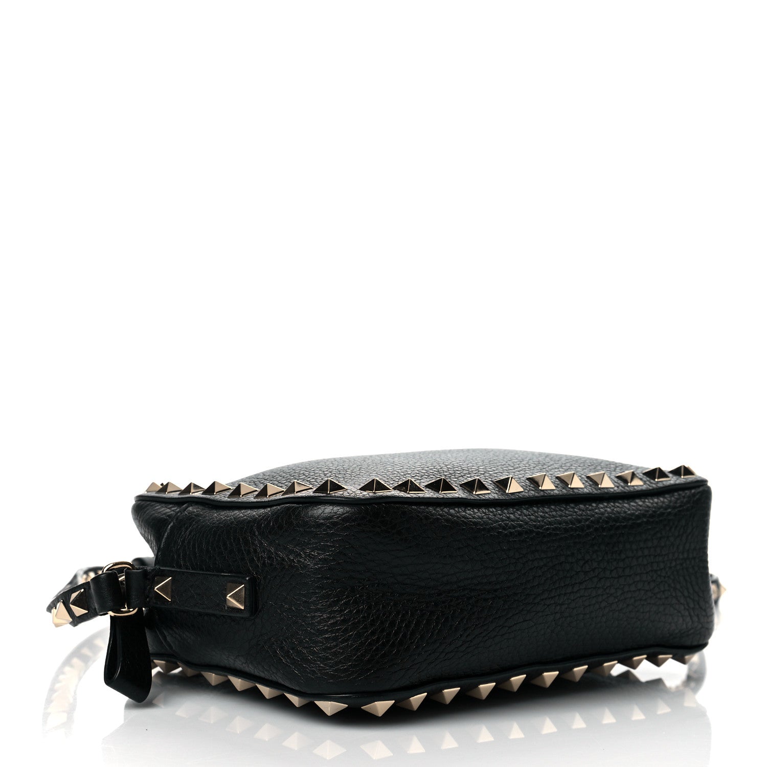Valentino Garavani Pebbled Calfskin Rockstud Camera Crossbody Bag Black 4 of 10
