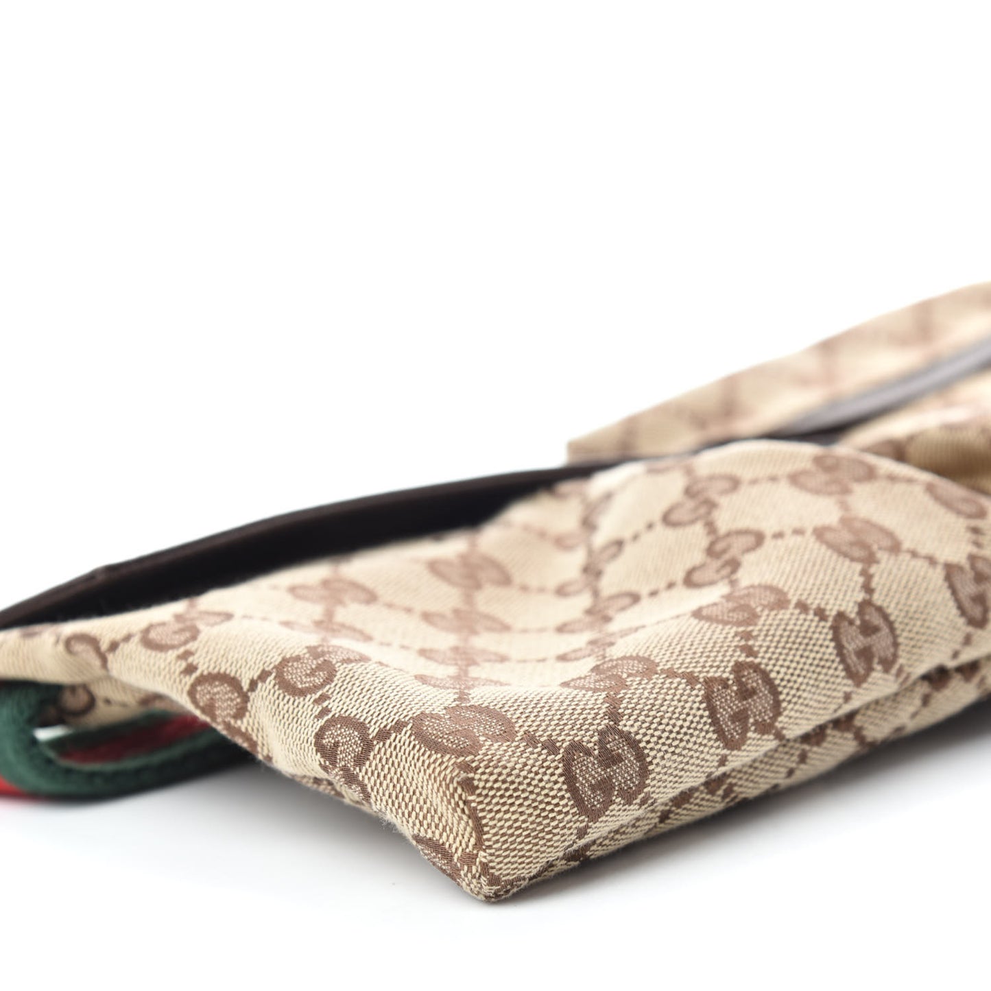 GG Monogram Double Pocket Belt Bag Dark Brown