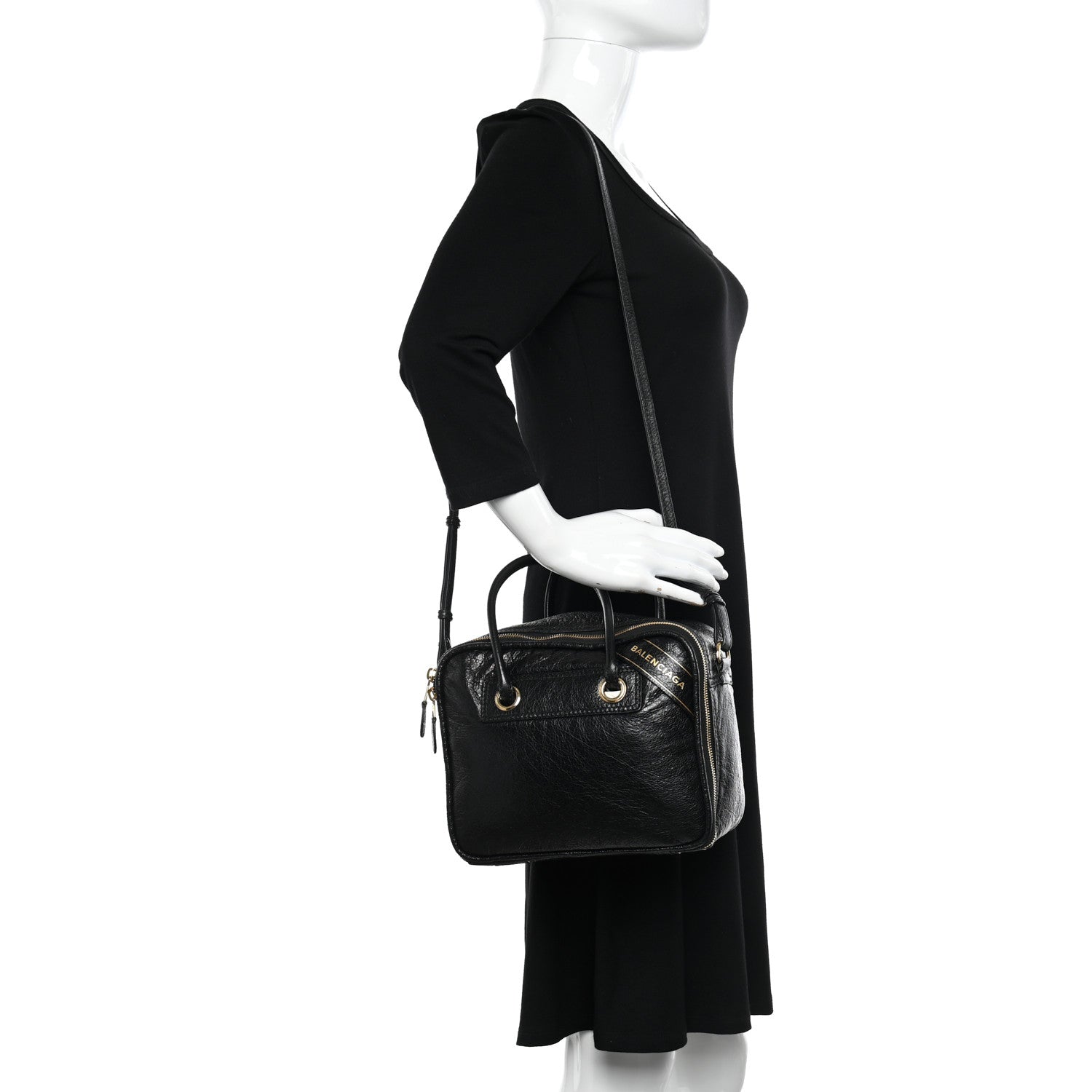 Balenciaga Agneau S Blanket Square Tote Black 2 of 10