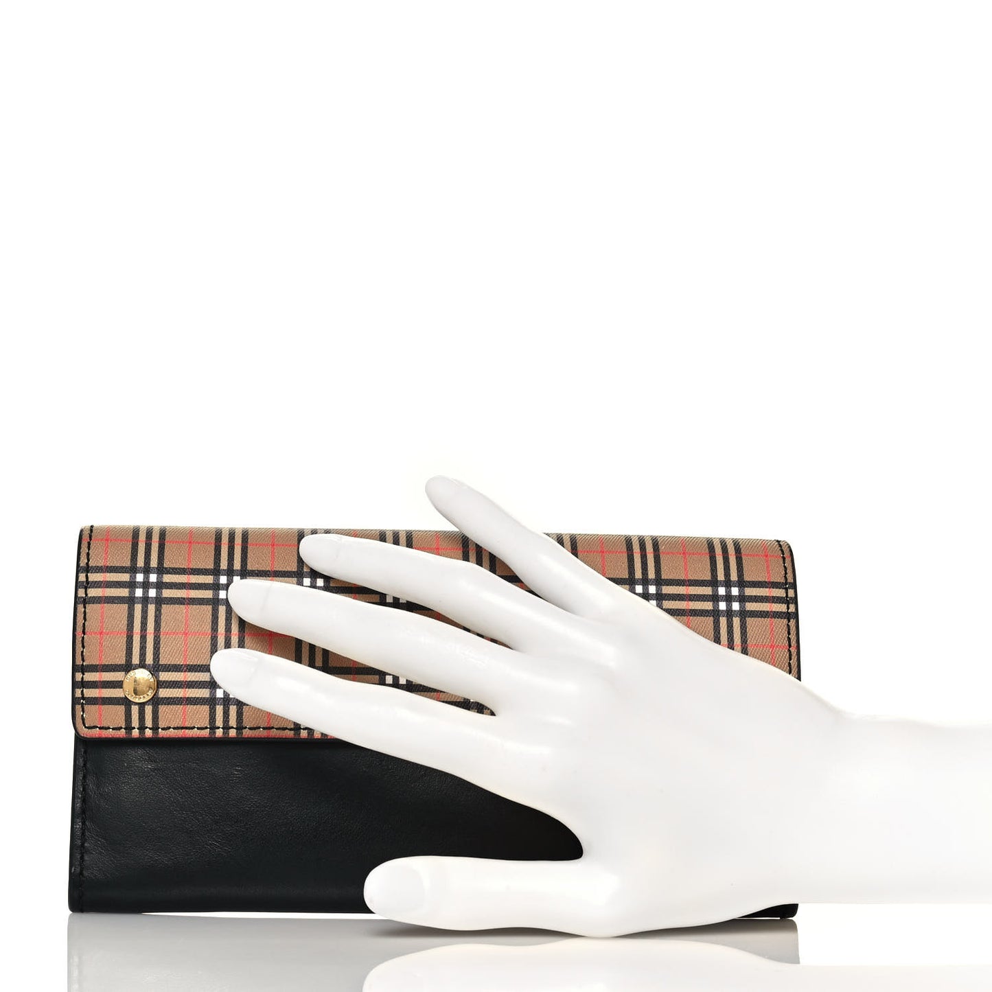 Calfskin Mini Vintage Check Harris Wallet Antique Yellow
