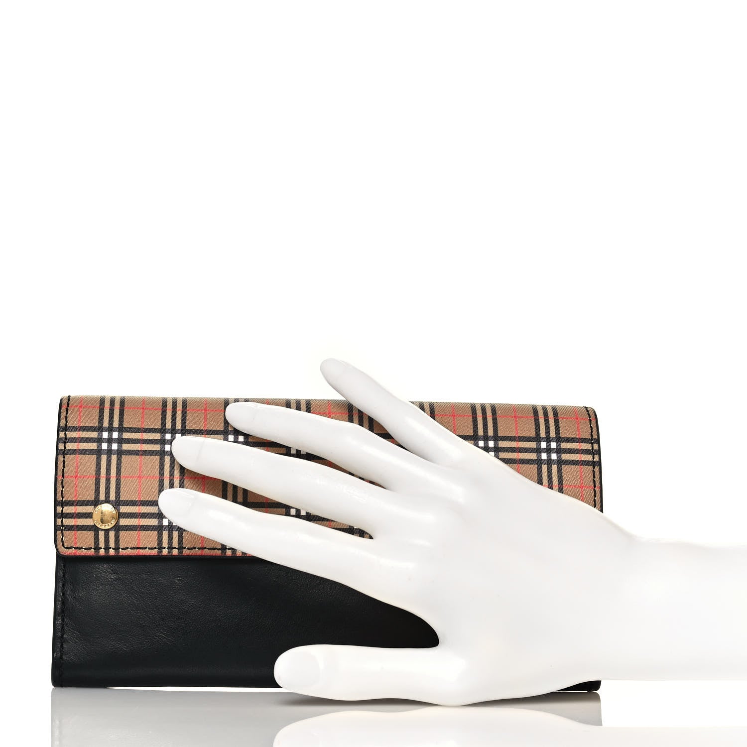 Burberry Calfskin Mini Vintage Check Harris Wallet Antique Yellow 2 of 14