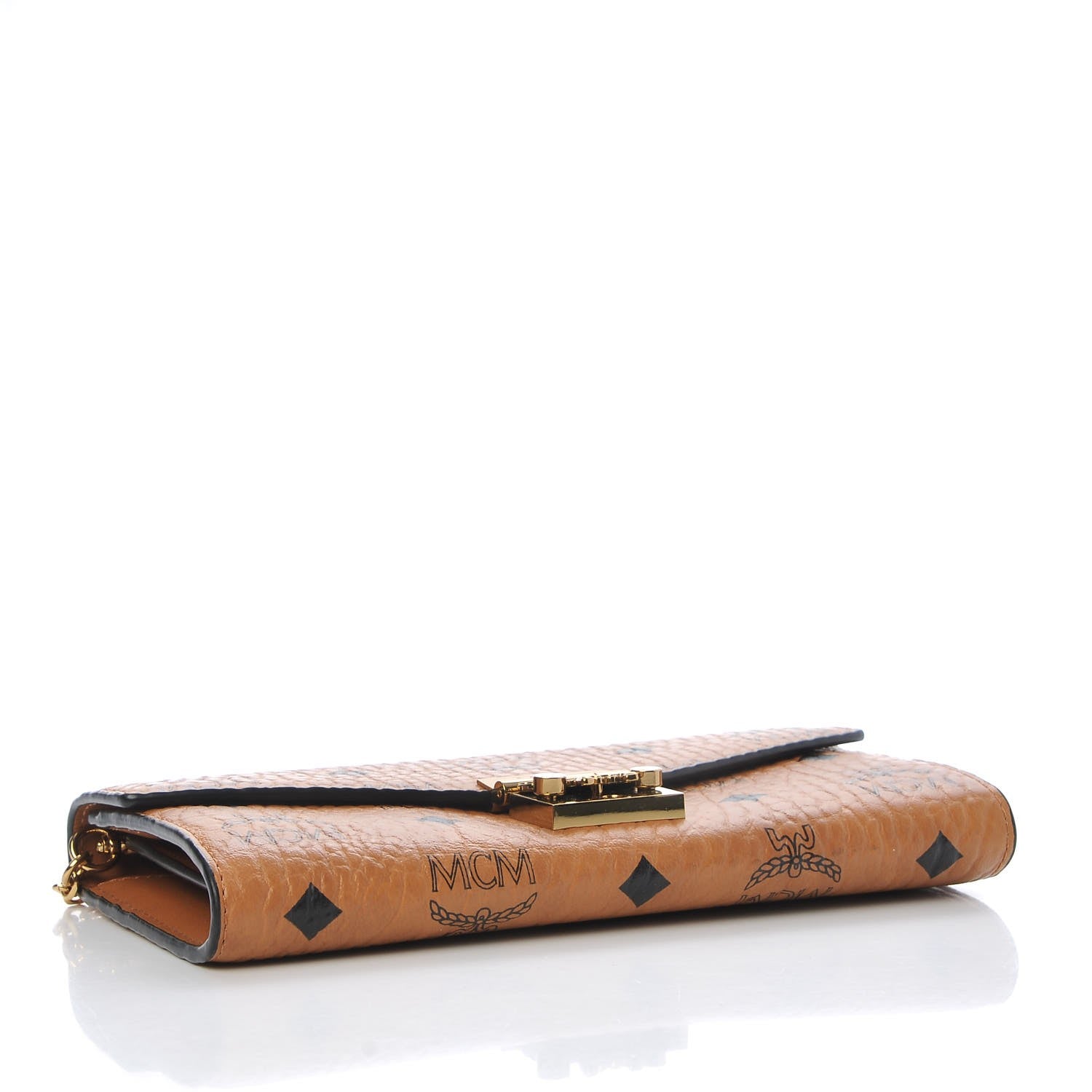 MCM Visetos Large Patricia Chain Wallet Cognac 4 of 9