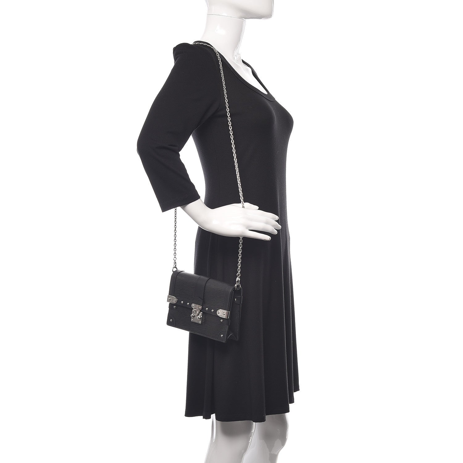 Louis Vuitton Epi Trunk Chain Wallet Black 2 of 9