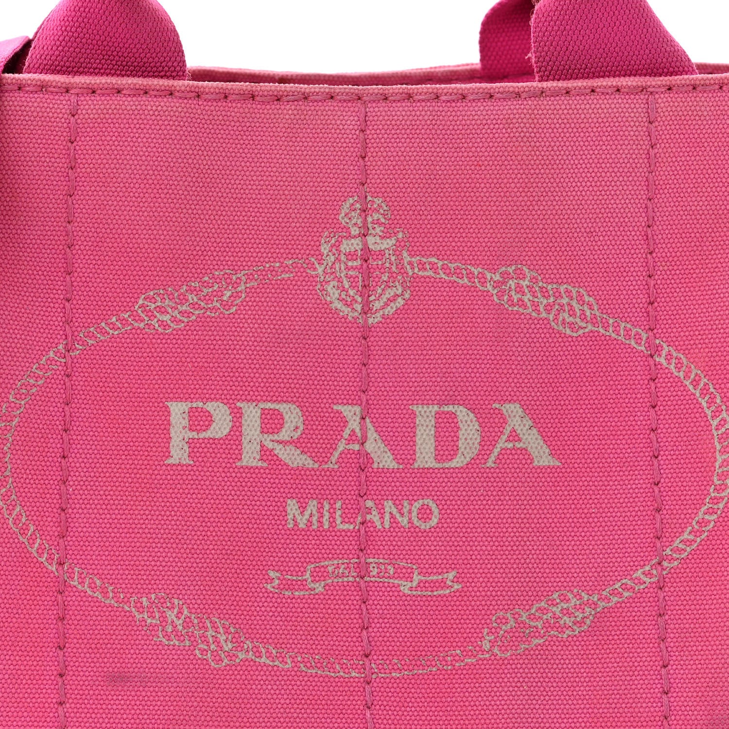 Prada Denim Small Canapa Logo Tote Peonia 10 of 20