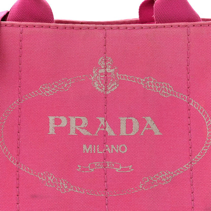 Prada Denim Small Canapa Logo Tote Peonia 10 of 20