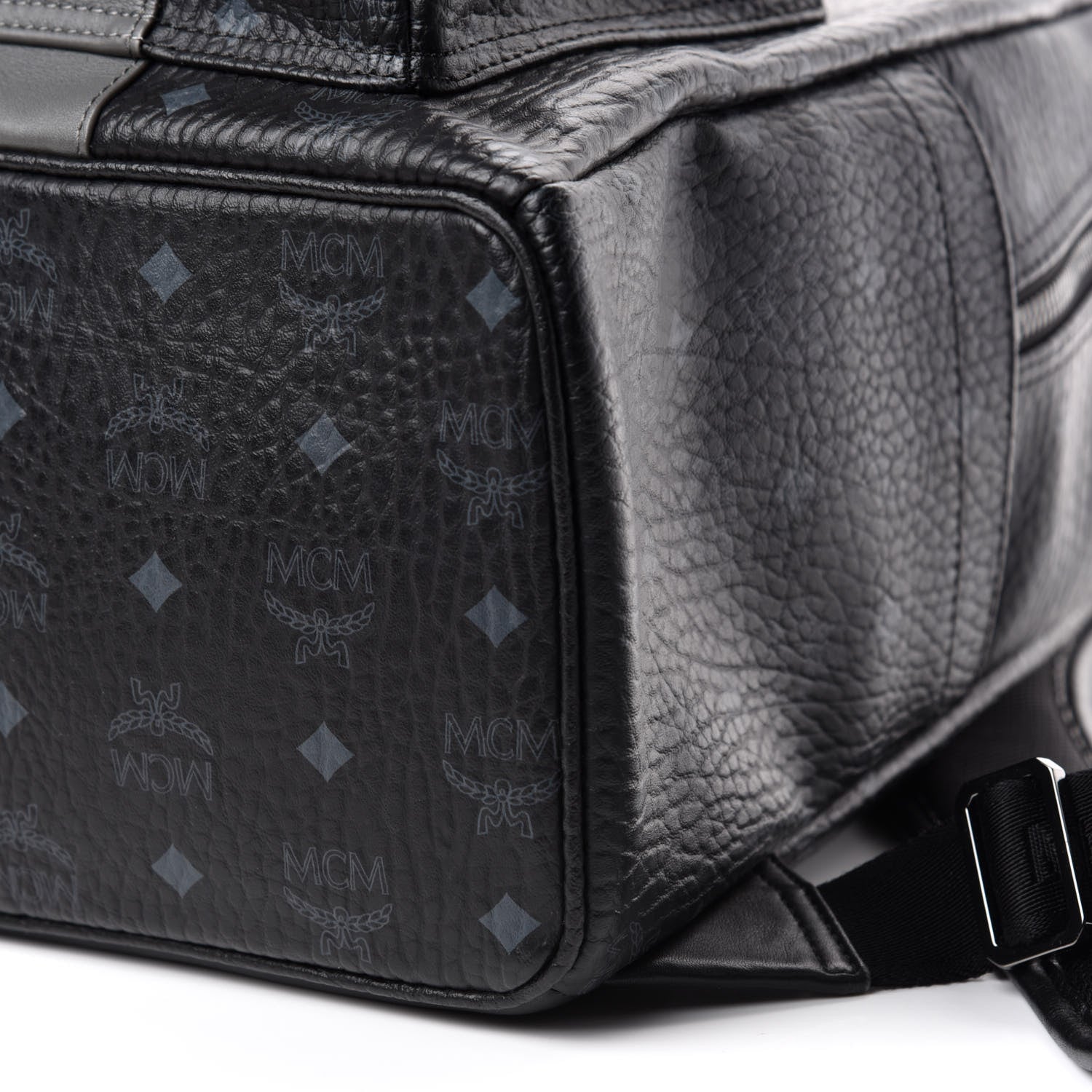 MCM Visetos Medium Stark Logo Stripe Backpack Black 5 of 8