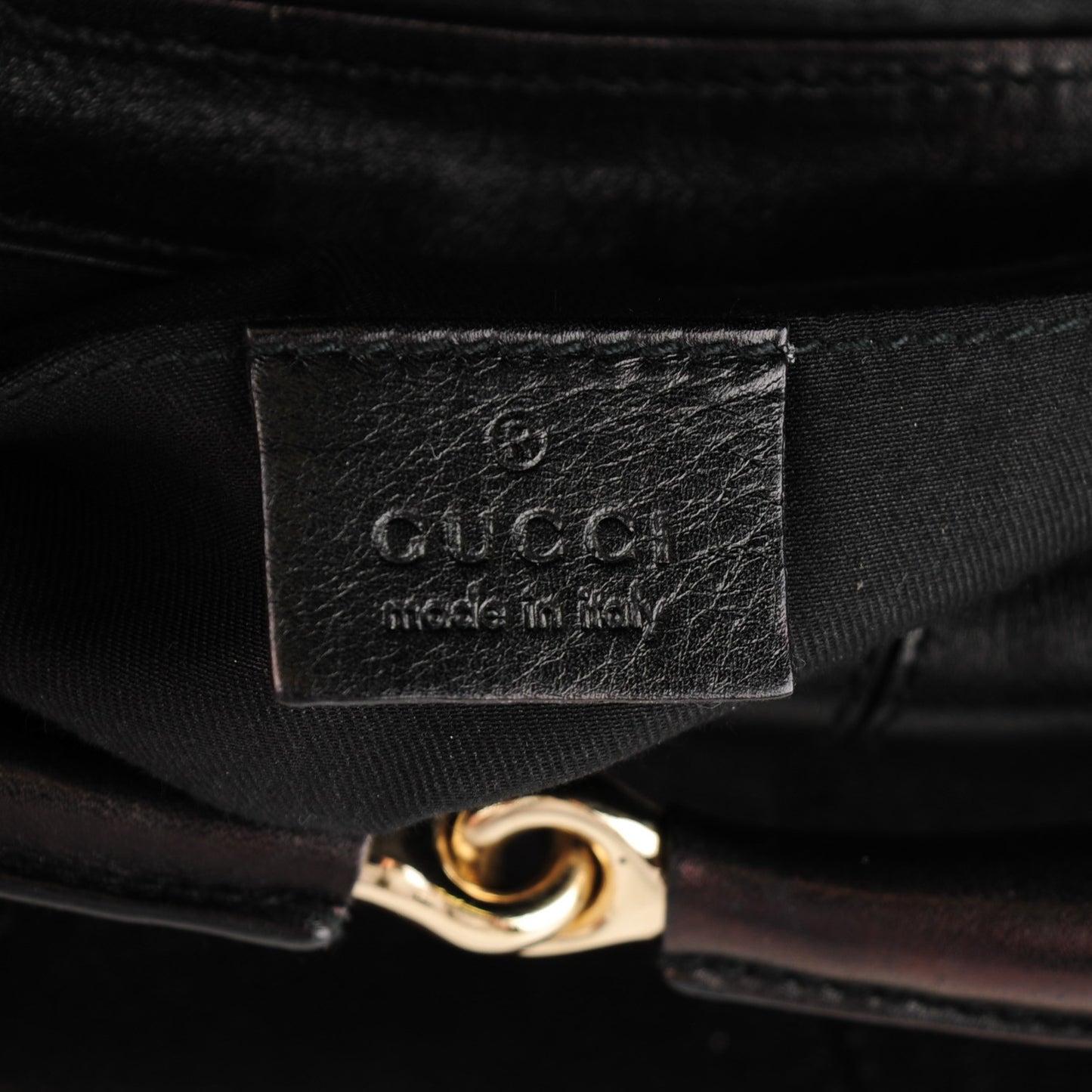 Calfskin Small Horsebit Chain Clutch Black
