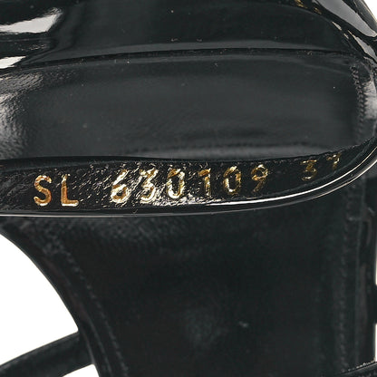 Saint Laurent Calfskin Cassandra 100 Ankle Strap Sandals 37 Black 6 of 9
