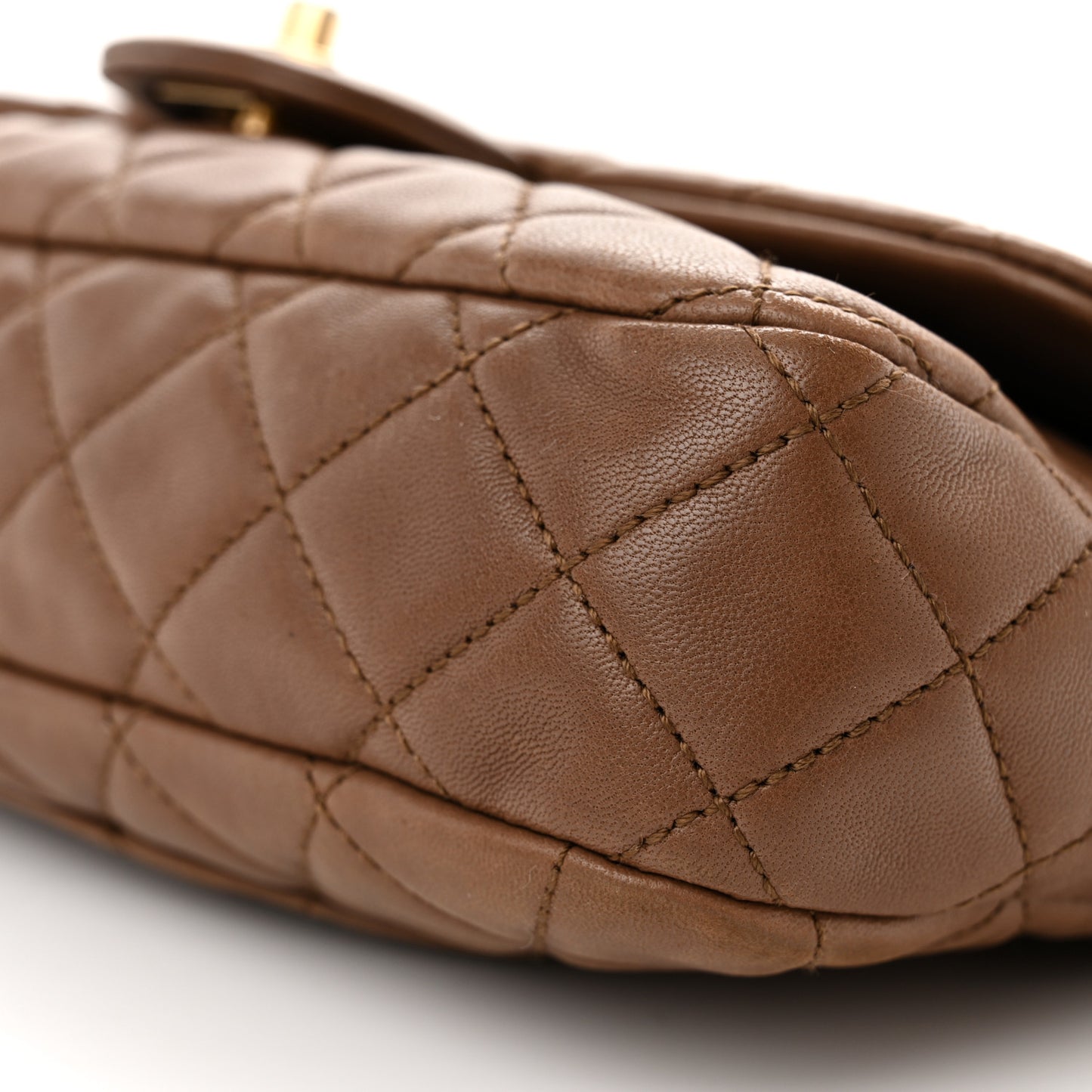 Lambskin Quilted Medium Cruise Charm Single Flap Brown