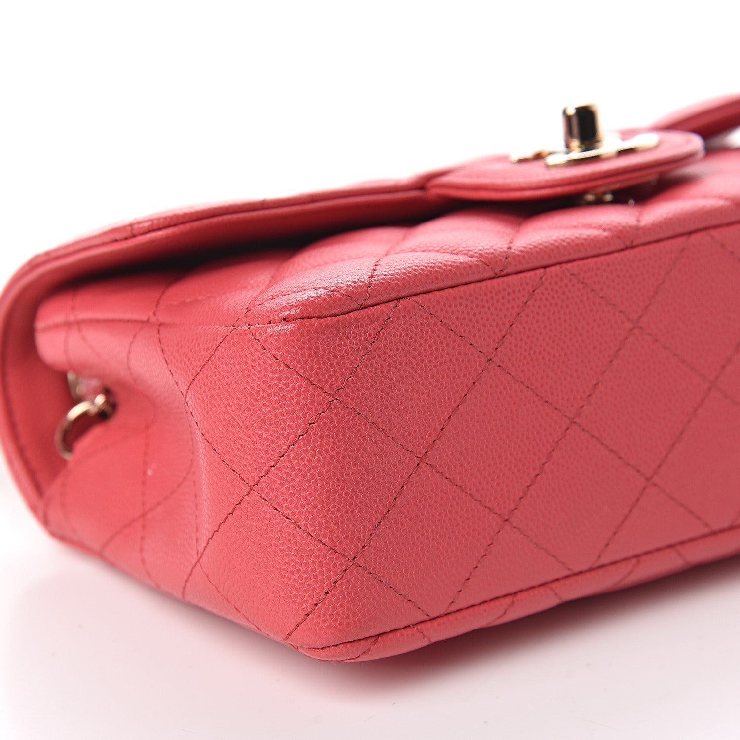 Chanel Caviar Quilted Mini Rectangular Flap Dark Pink 9 of 11