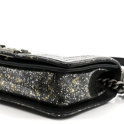 Chanel Glitter Glazed Calfskin Medium Boy Flap Black 10 of 10