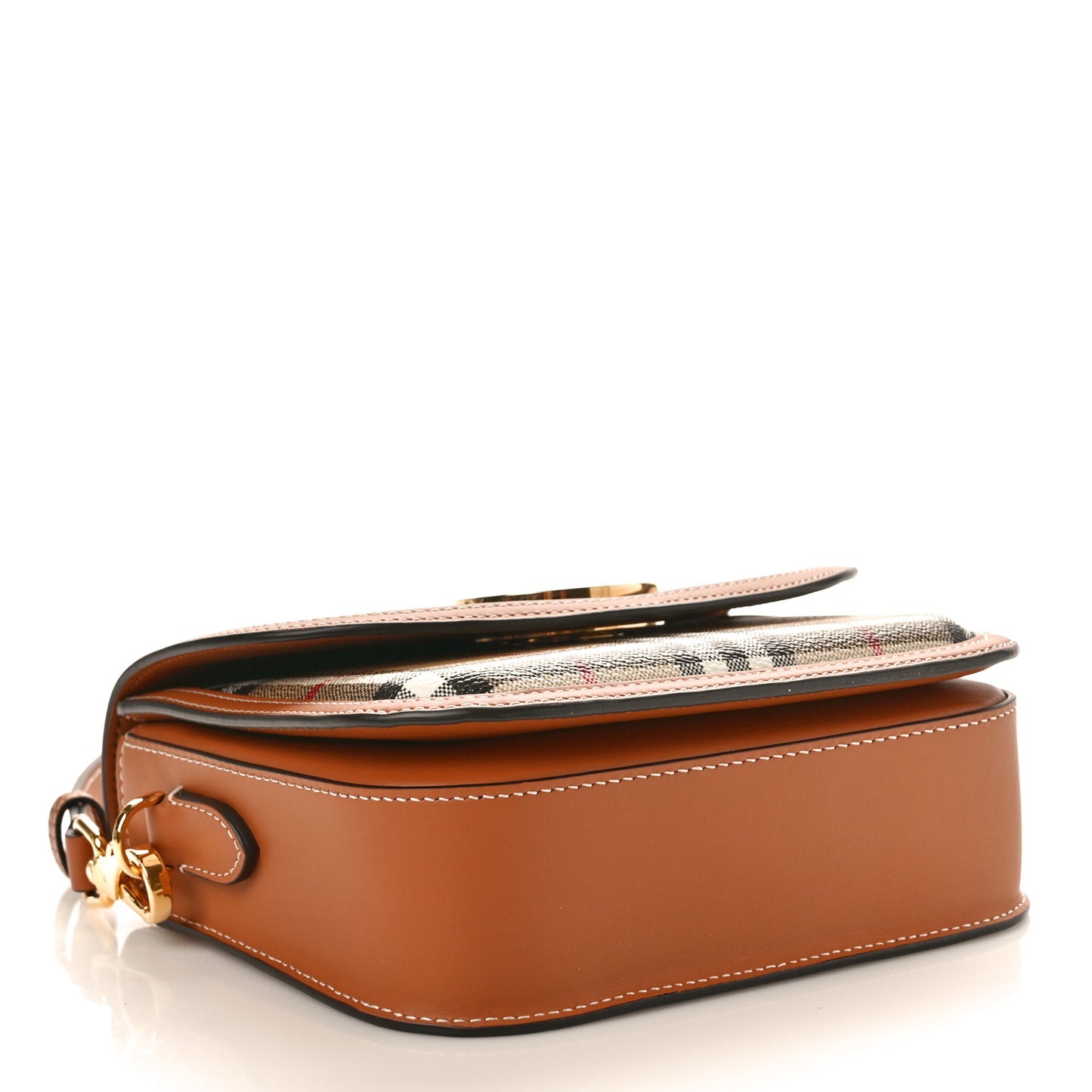 Calfskin Check Small Elizabeth Bag Briar Brown