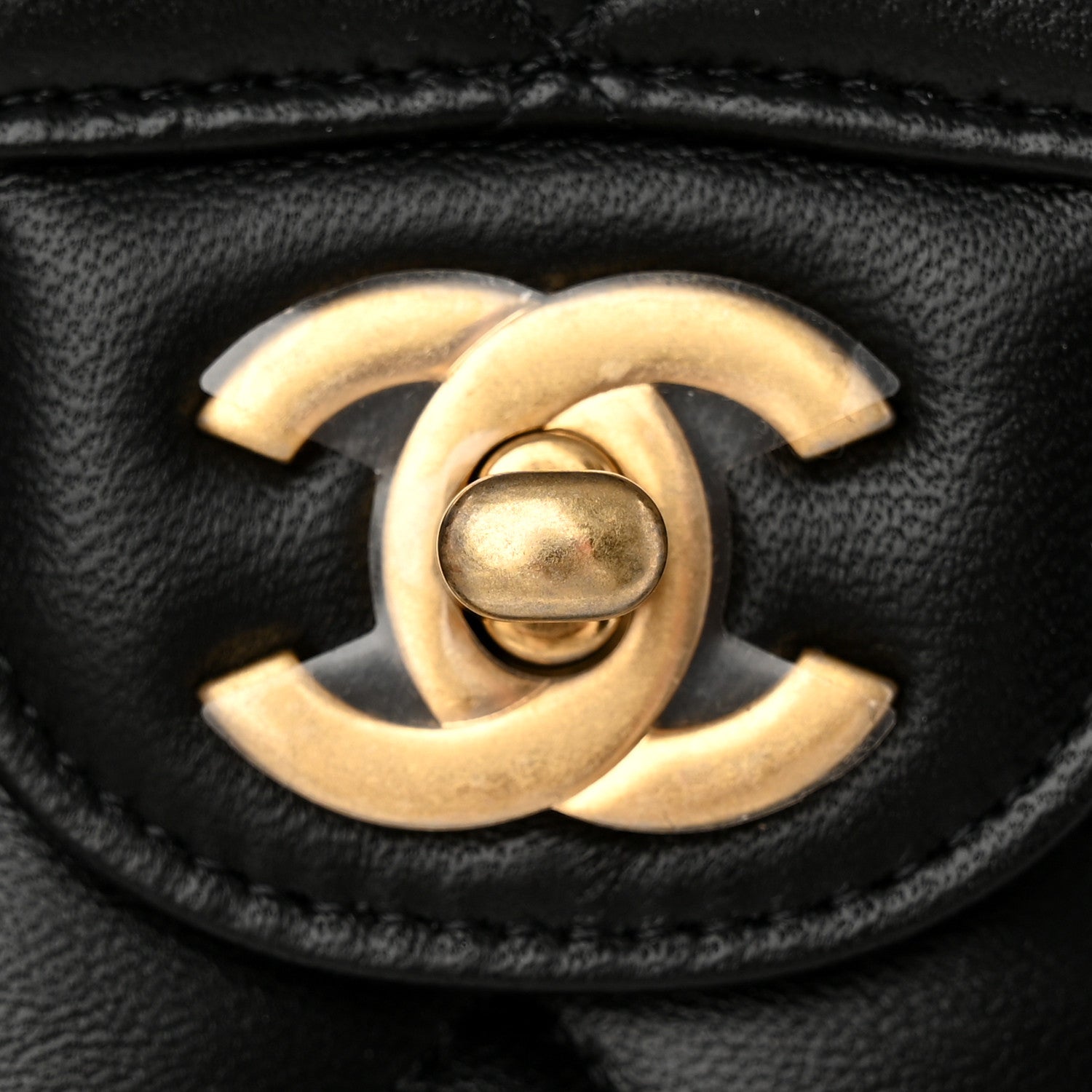 Chanel Lambskin Quilted Medium Rue Cambon Charms Double Flap Black 13 of 14