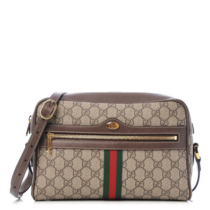 Gucci GG Supreme Monogram Web Small Ophidia Shoulder Bag Brown 1 of 7