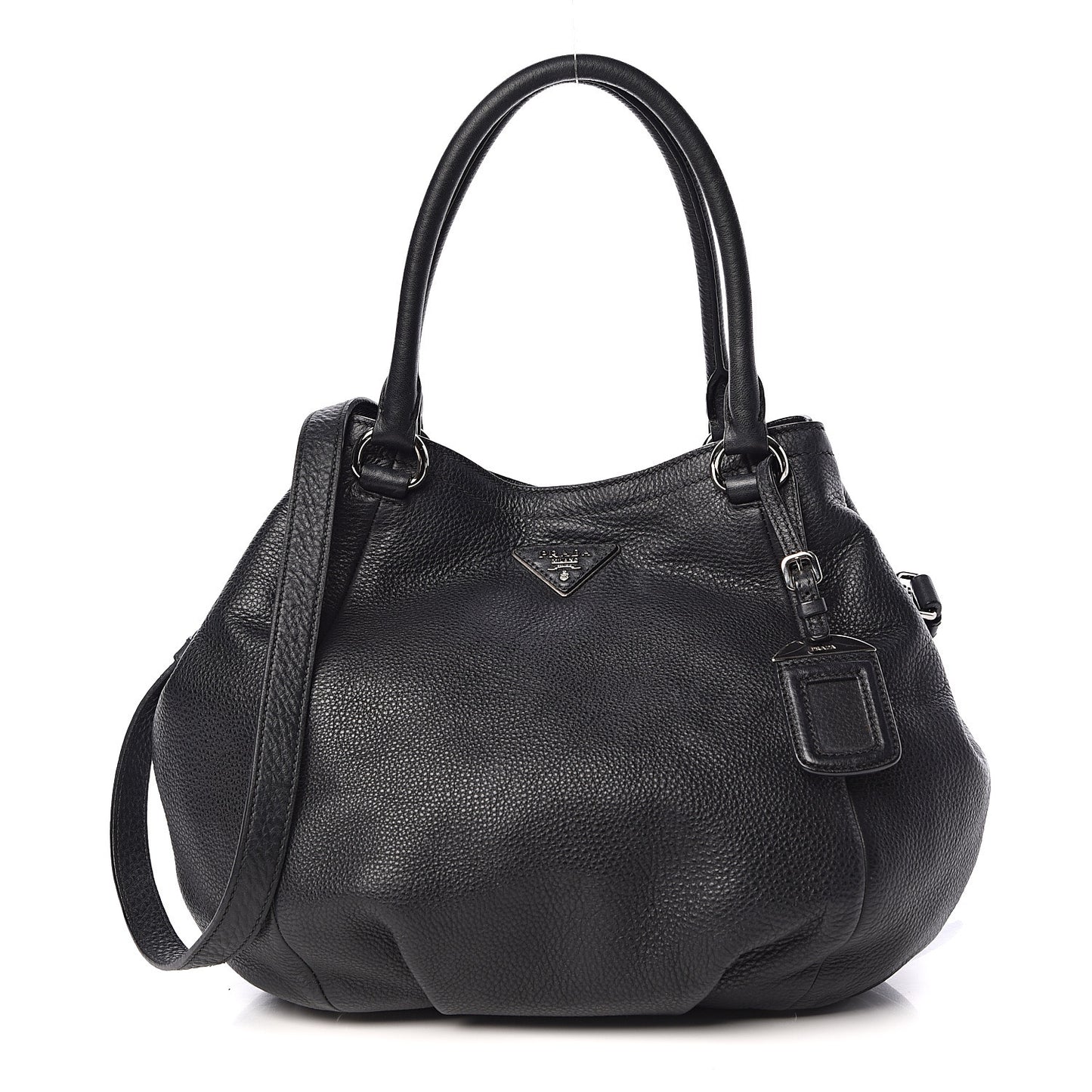 Vitello Daino Shoulder Bag Black