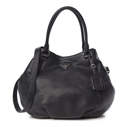 Prada Vitello Daino Shoulder Bag Black 1 of 12