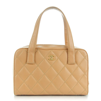 Chanel Calfskin Wild Stitch Top Handle Bag Beige 1 of 18