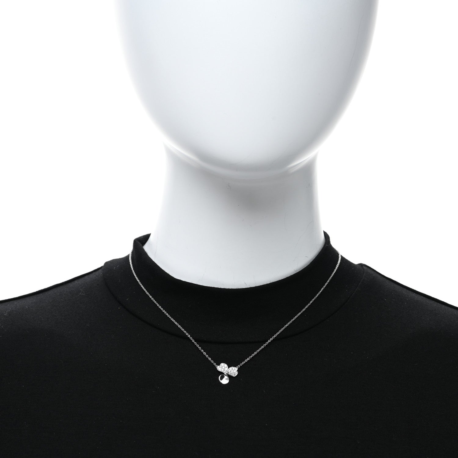 Tiffany Platinum Diamond .17ctw Small Paper Flowers Pendant Necklace 2 of 5