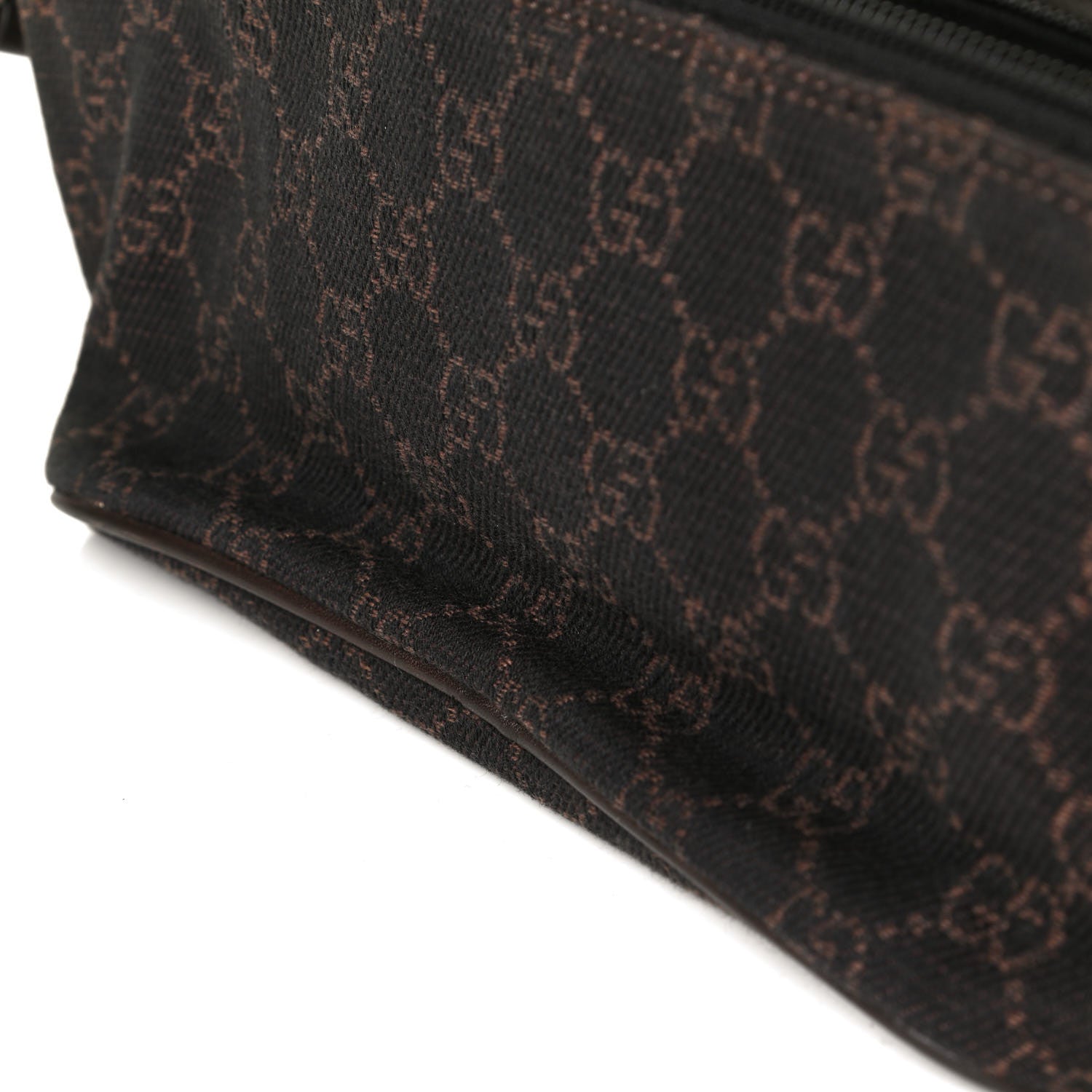 Gucci Denim Monogram Boat Pochette Dark Brown 5 of 7