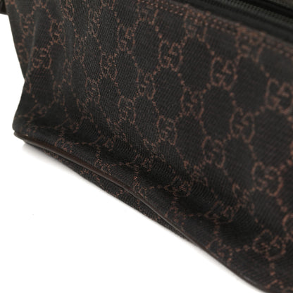 Gucci Denim Monogram Boat Pochette Dark Brown 5 of 7