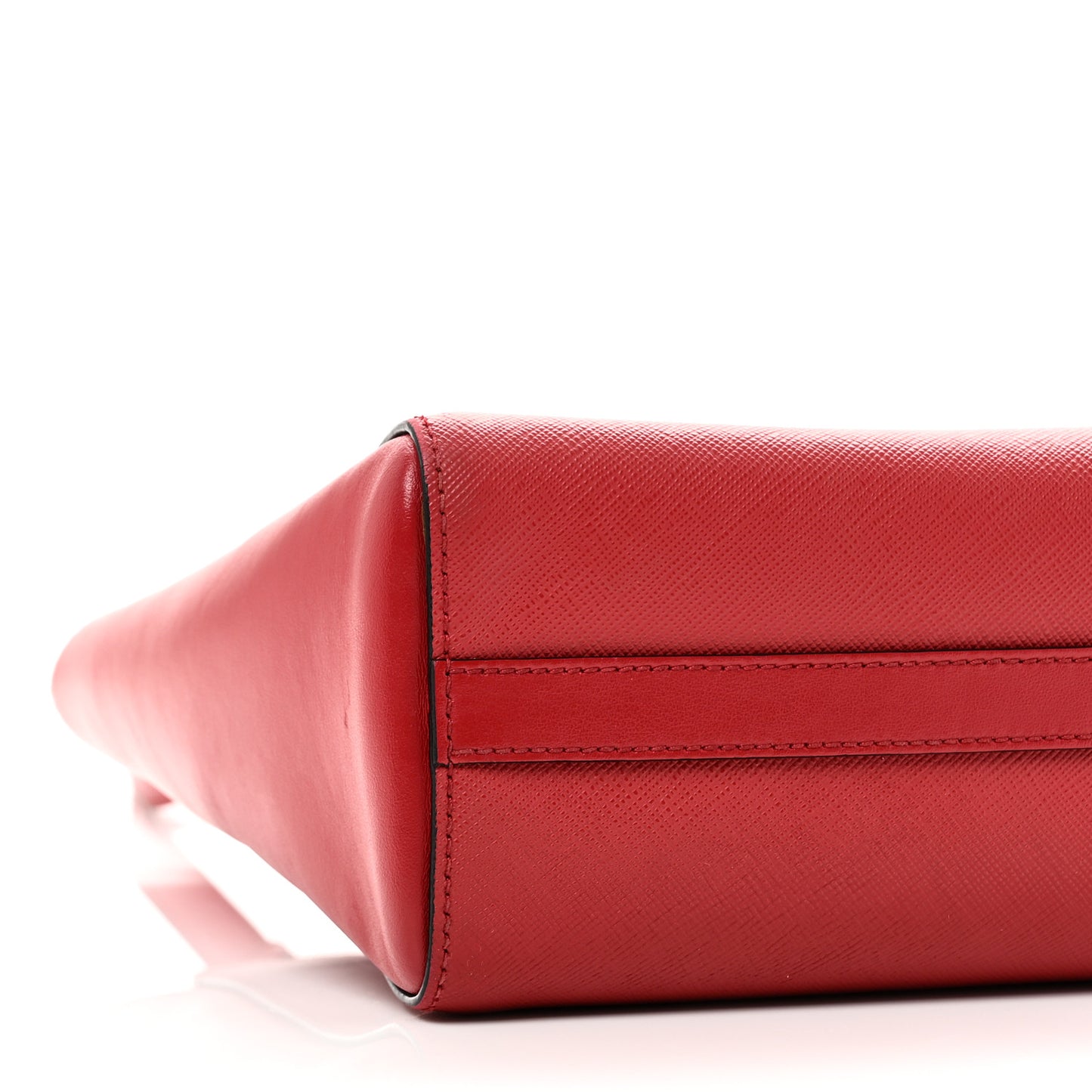 Saffiano Soft Calfskin Small Zippered Tote Fuoco