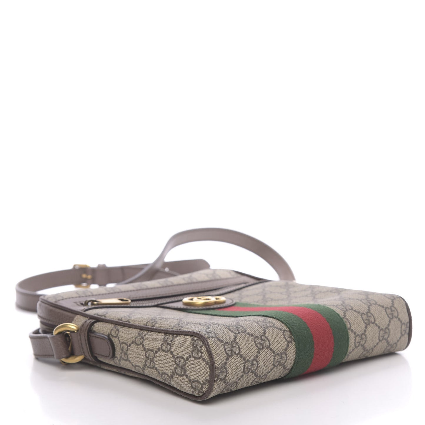 GG Supreme Monogram Web Small Ophidia Messenger Bag Brown