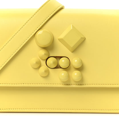 Christian Louboutin Calfskin Studded Carasky Crossbody Bag Yellow 7 of 9