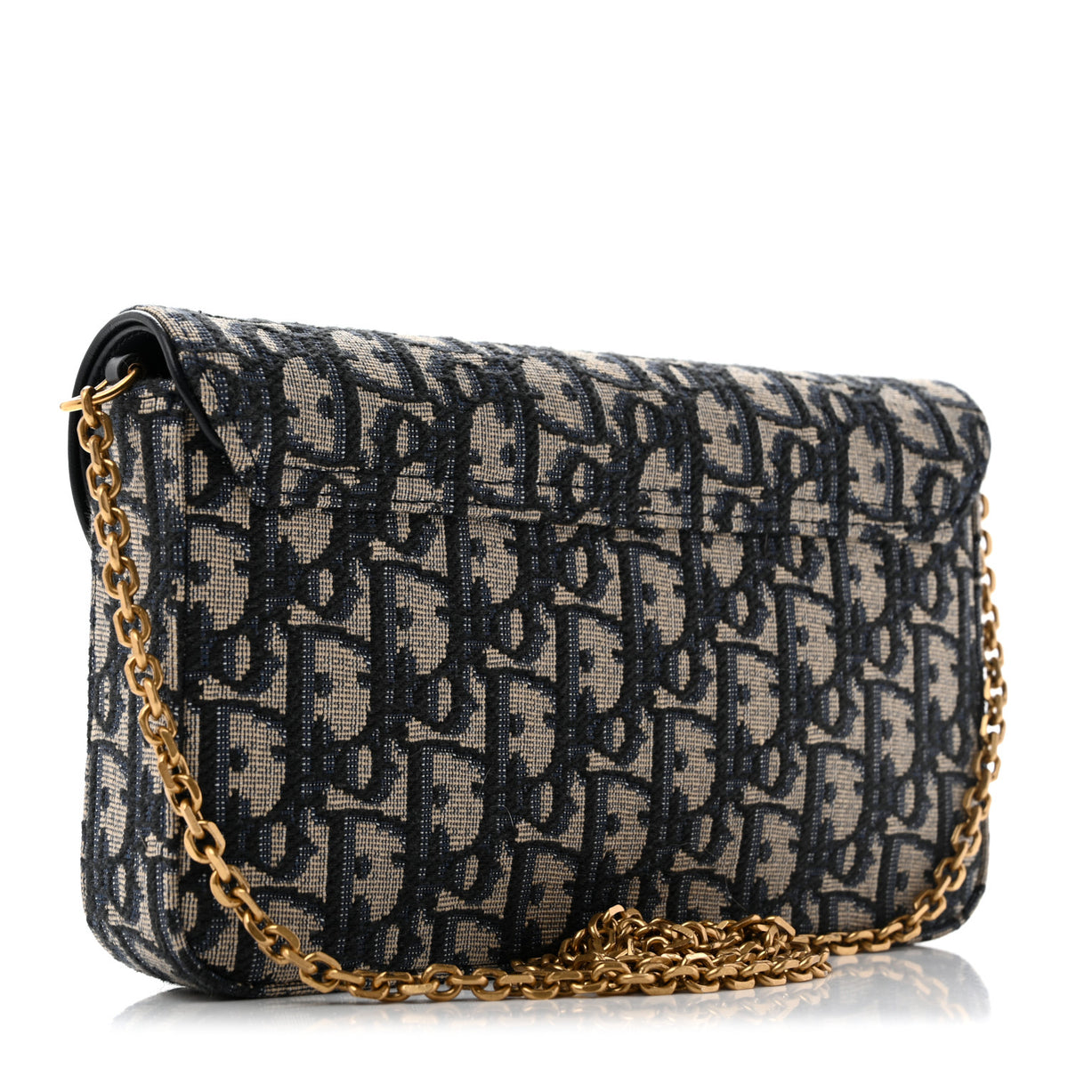 Christian Dior Oblique Saddle Chain Pouch  Blue 3 of 12