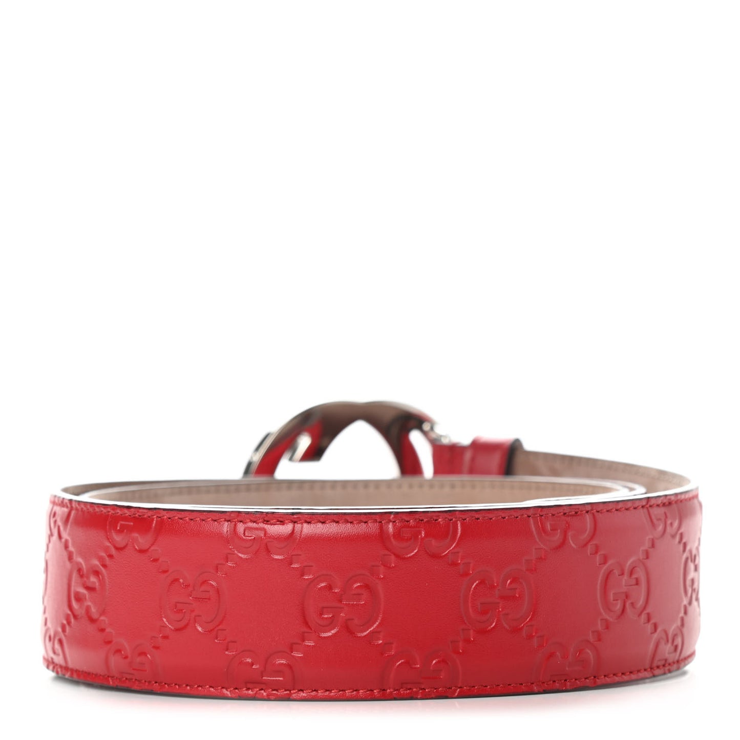 Guccissima Signature Interlocking G 40mm Belt 95 38 Hibiscus Red