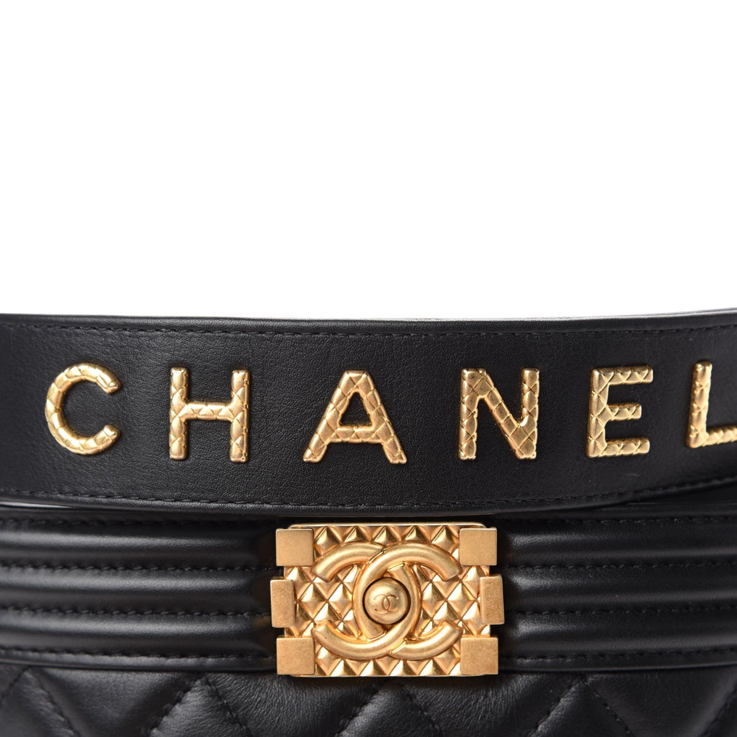 Chanel Calfskin Quilted Boy Bucket Bag Black 8 of 11