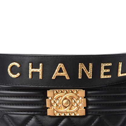 Chanel Calfskin Quilted Boy Bucket Bag Black 8 of 11
