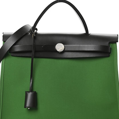 Hermes Vache Hunter Toile Herbag Zip 31 PM Cactus Bleu Indigo 9 of 12
