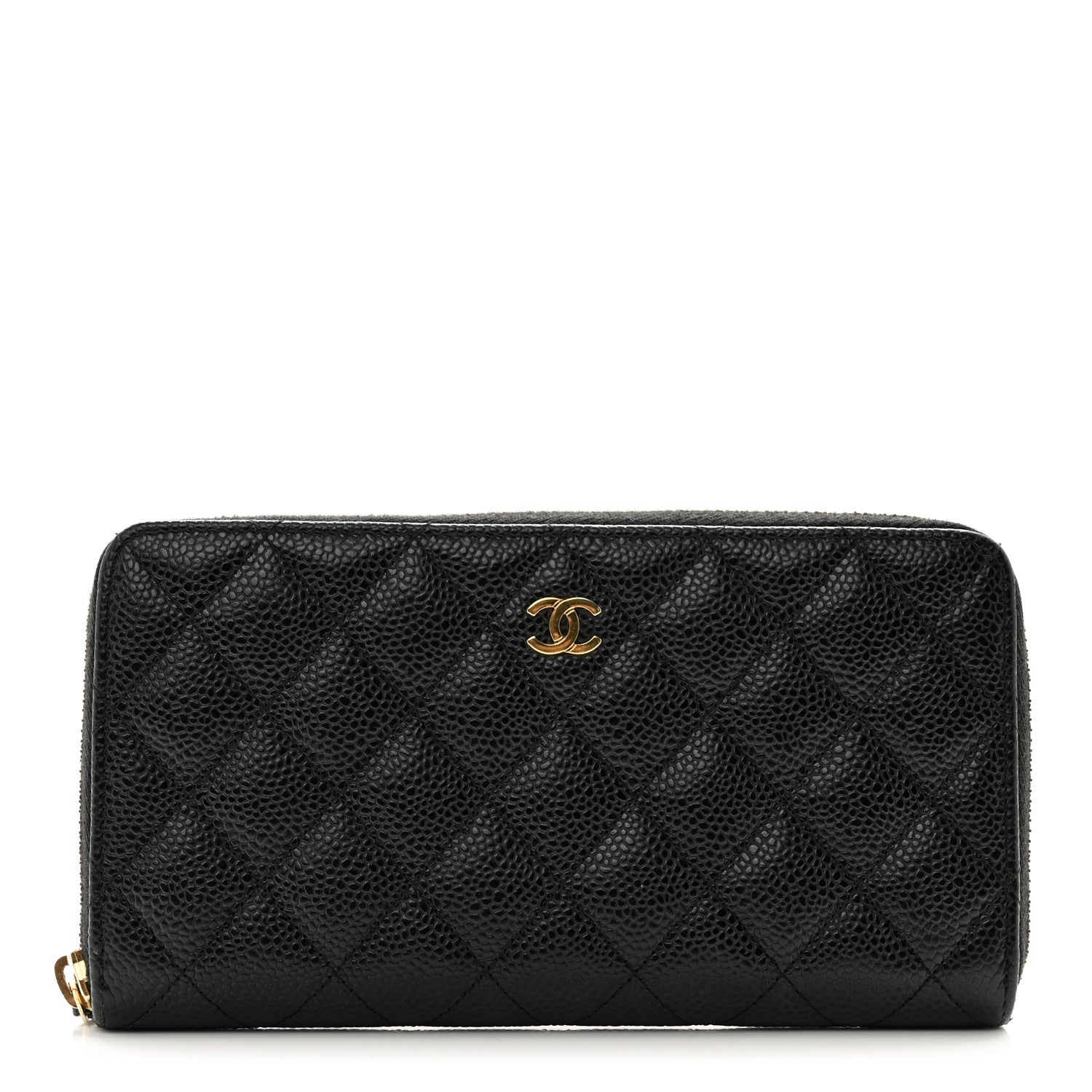 Chanel Caviar Quilted Large Gusset Zip Around Wallet Black 1 of 10