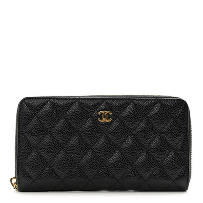 Chanel Caviar Quilted Large Gusset Zip Around Wallet Black 1 of 10
