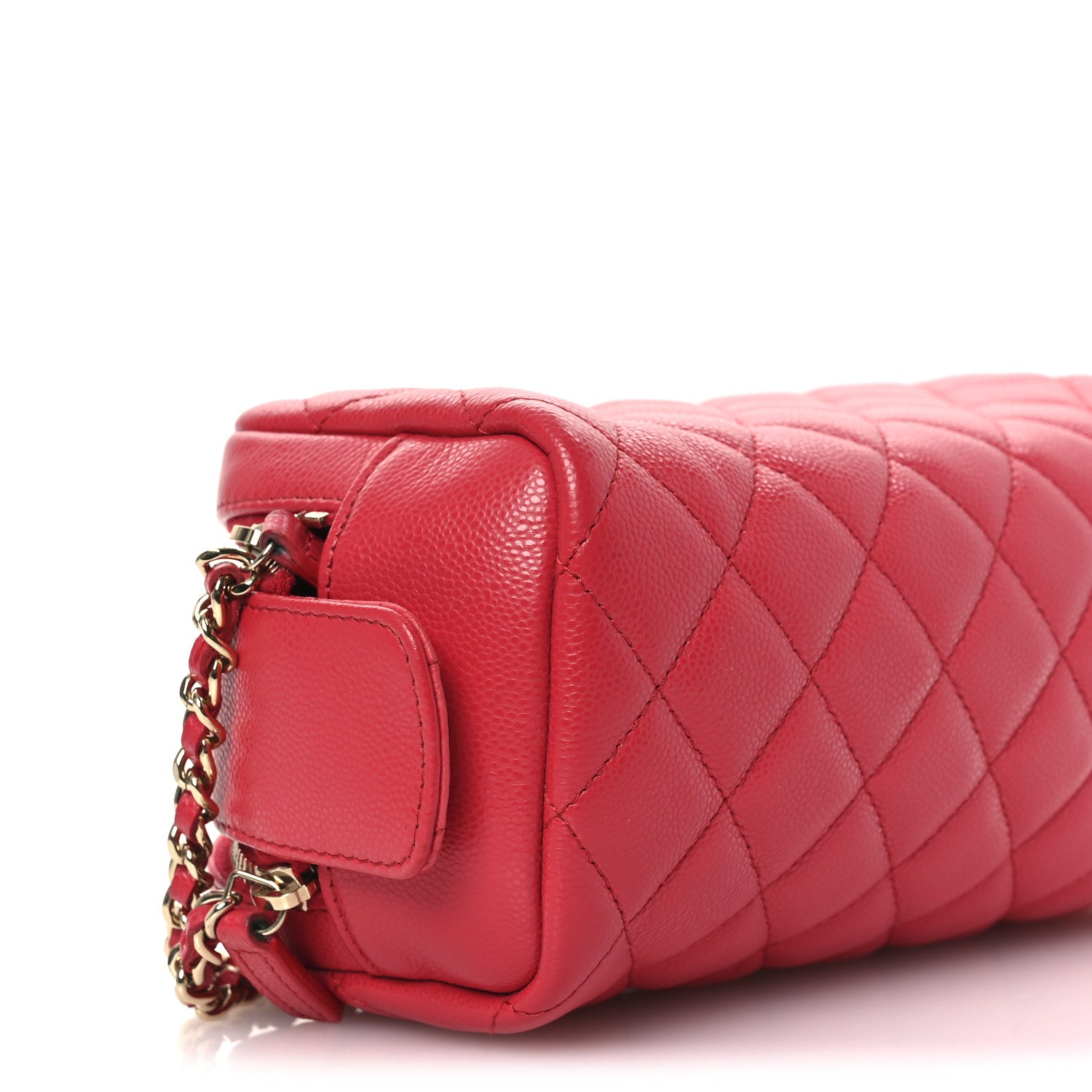 Chanel Caviar Quilted Toiletry Case With Chain Dark Pink 9 of 12