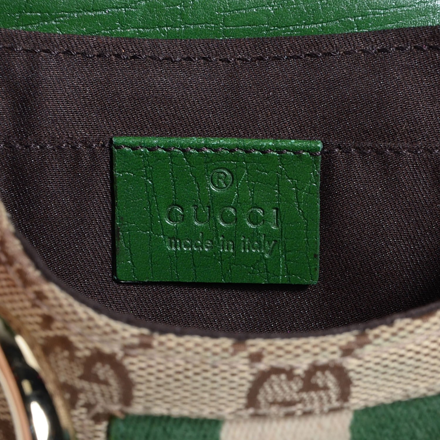 Gucci Monogram Web Horsebit Flap Bag Green 6 of 7