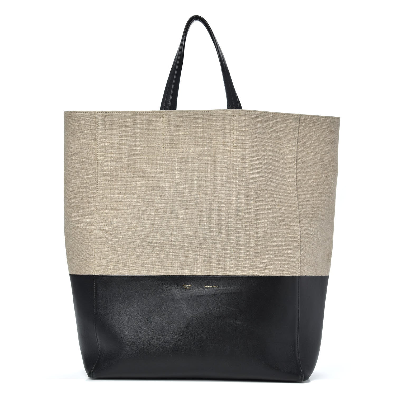 Celine Canvas Lambskin Vertical Bi-Color Cabas Black 1 of 12