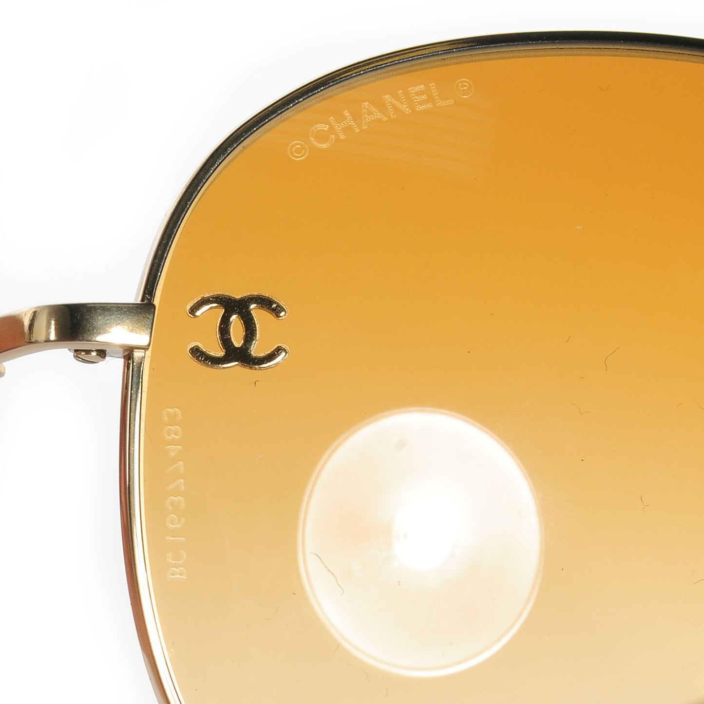 Titanium Lambskin CC Aviator Sunglasses 4189-T-Q Gold