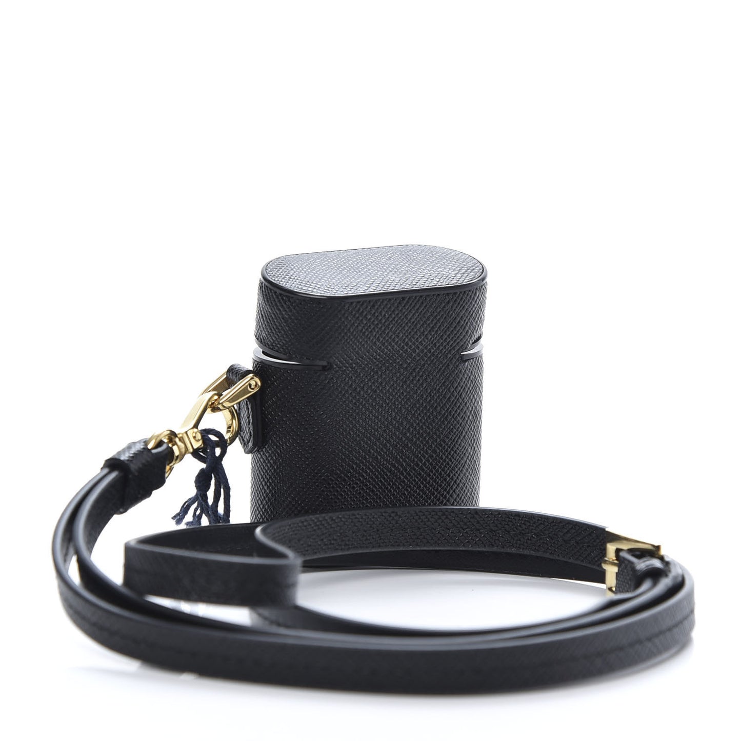 Saffiano Metal iPhone Airpods Case Black