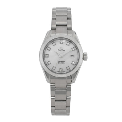Omega Stainless Steel Diamond Mother of Pearl 29mm Seamaster Aqua Terra Automatic Watch 2563.75.00 1 of 5