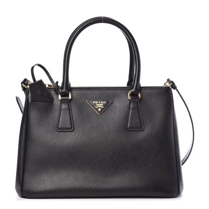 Prada Saffiano Small Galleria Double Zip Tote Black 1 of 10