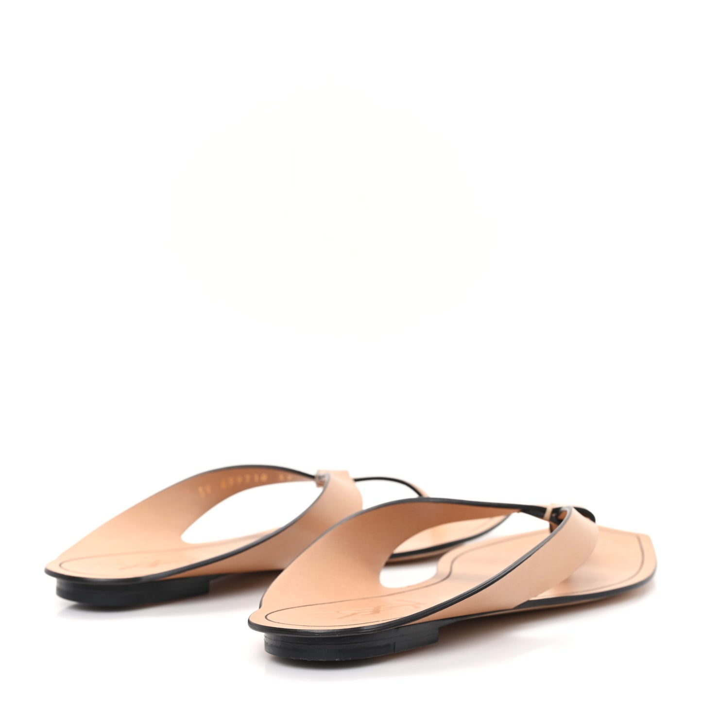 Calfskin Tower 05 Slide Sandals 37 Gold Brown